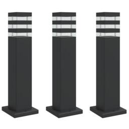 Berkfield Home Outdoor Floor Lamps 3pcs Black 50 cm Aluminium - thumbnail 2