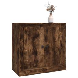 Berkfield Home Sideboard Smoked Oak 70x35.5x67.5 cm Engineered Wood in Brown - thumbnail 4