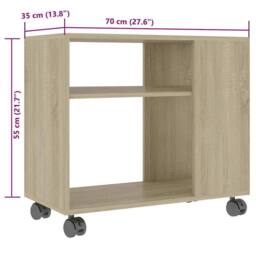 Berkfield Home Side Table Sonoma Oak 70x35x55 cm Engineered Wood in Light Tan - Size: 70 x 35 x 55 cm - thumbnail 6