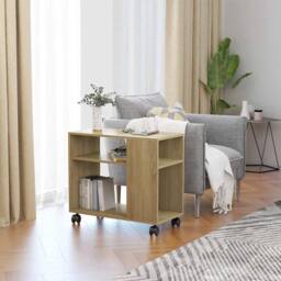 Berkfield Home Side Table Sonoma Oak 70x35x55 cm Engineered Wood in Light Tan - Size: 70 x 35 x 55 cm