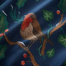 Portfolio Home Dalby Robins Holly Duvet Cover Quilt Set with Pillowcase in Blue - Size: King - thumbnail 2