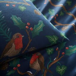 Portfolio Home Dalby Robins Holly Duvet Cover Quilt Set with Pillowcase in Blue - Size: King - thumbnail 3