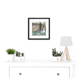 Artery8 James Mcneill Whistler Variations In Flesh Colour Balcony Cropped 8X8 Inch Square Wooden Framed Wall Art Print Picture with Mount in Black - thumbnail 2