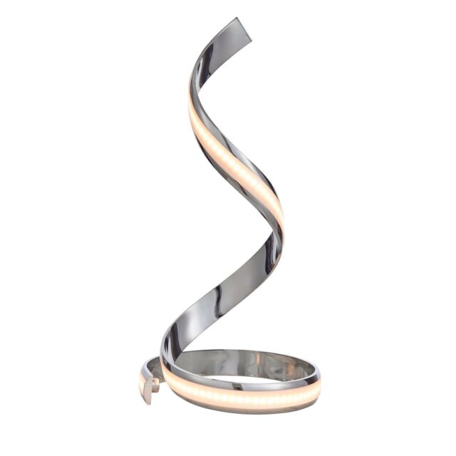 Loops Table Lamp Chrome Plate & White Acrylic 14W LED module Bulb Included - image 1