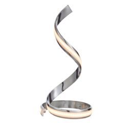 Loops Table Lamp Chrome Plate & White Acrylic 14W LED module Bulb Included