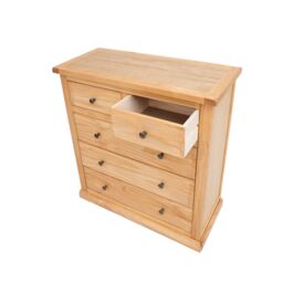 Cabinet Bits Lucca 5 Drawer Chest of Drawers Brass Knob in Light Brown - thumbnail 4