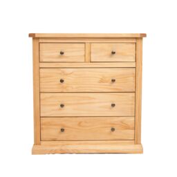 Cabinet Bits Lucca 5 Drawer Chest of Drawers Brass Knob in Light Brown - thumbnail 2