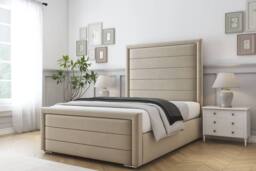 "Sloomy Ashford Coniston Frame-Mattress - 50"" Upholstered Headboard in Cream - Size: King" - thumbnail 2