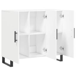 Berkfield Home Sideboard White 90x34x80 cm Engineered Wood - Size: 90 x 34 x 80 cm - thumbnail 5