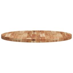 Berkfield Home Table Top Round √ò90x4 cm Solid Wood Acacia in Brown - Size: 90x4 cm - thumbnail 6