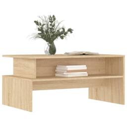 Berkfield Home Decorative Coffee Table Sonoma Oak 90x55x42.5 cm Engineered Wood in Light Brown - thumbnail 1