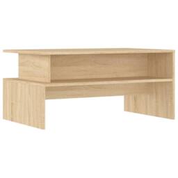 Berkfield Home Decorative Coffee Table Sonoma Oak 90x55x42.5 cm Engineered Wood in Light Brown - thumbnail 3