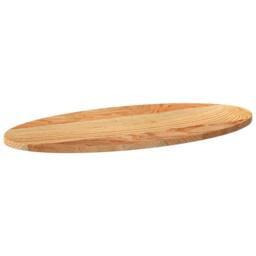 Berkfield Home Table Top Light Brown 80x40x2 cm Solid Wood Oak Oval - Size: 80 x 40 x 2 cm - thumbnail 4