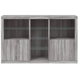 Berkfield Home Sideboard with LED Lights Grey Sonoma 162x37x100 cm - Size: 162 x 37 x 100 cm - thumbnail 6