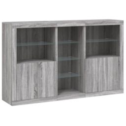 Berkfield Home Sideboard with LED Lights Grey Sonoma 162x37x100 cm - Size: 162 x 37 x 100 cm - thumbnail 3