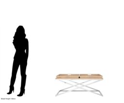 Orsina Durable Coffee Table, Oak Table Top Decorative Coffee Table For Livingroom, Sturdy Modern Coffee Table in Silver - thumbnail 4