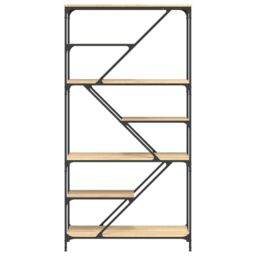 Berkfield Home Bookshelf Sonoma Oak 91x36x176 cm Engineered Wood & Steel in Brown - Size: 91 x 36 x 176 cm - thumbnail 4