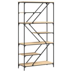 Berkfield Home Bookshelf Sonoma Oak 91x36x176 cm Engineered Wood & Steel in Brown - Size: 91 x 36 x 176 cm - thumbnail 2
