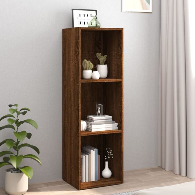 Berkfield Home Book Cabinet/TV Cabinet Brown Oak 36x30x114 cm Engineered Wood - Size: 36 x 30 x 114 cm