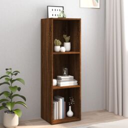 Berkfield Home Book Cabinet/TV Cabinet Brown Oak 36x30x114 cm Engineered Wood - Size: 36 x 30 x 114 cm - thumbnail 1