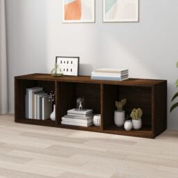 Berkfield Home Book Cabinet/TV Cabinet Brown Oak 36x30x114 cm Engineered Wood - Size: 36 x 30 x 114 cm - thumbnail 6