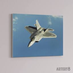 "Artery8 Dunaway Military USA F 22 Raptor Jet Canvas Wall Art Print in Blue - Size: W18"" x H24""" - thumbnail 2