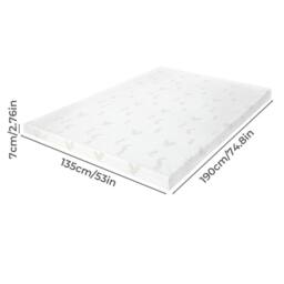Lavio Mattress Topper Memory Foam Double Dual Layer Pressure Relief in White - thumbnail 4