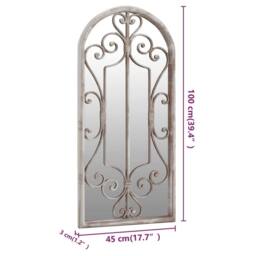Berkfield Home Decorative Garden Mirror Sand 100x45 cm Iron for Outdoor Use in Beige - thumbnail 6