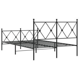 Berkfield Home Metal Bed Frame without Mattress with Footboard Black 120x200cm - Size: Small Double - thumbnail 6