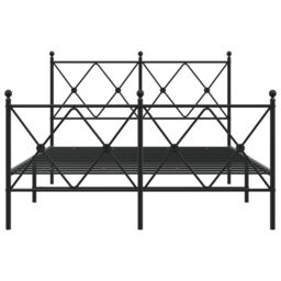 Berkfield Home Metal Bed Frame without Mattress with Footboard Black 120x200cm - Size: Small Double - thumbnail 4