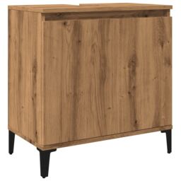 Berkfield Home Sink Cabinet Artisan Oak 58x33x60 cm Engineered Wood in Brown - Size: 58 x 33 x 60 cm - thumbnail 2