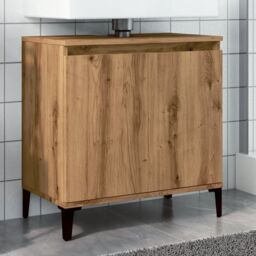 Berkfield Home Sink Cabinet Artisan Oak 58x33x60 cm Engineered Wood in Brown - Size: 58 x 33 x 60 cm - thumbnail 1