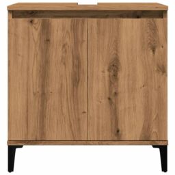 Berkfield Home Sink Cabinet Artisan Oak 58x33x60 cm Engineered Wood in Brown - Size: 58 x 33 x 60 cm - thumbnail 4
