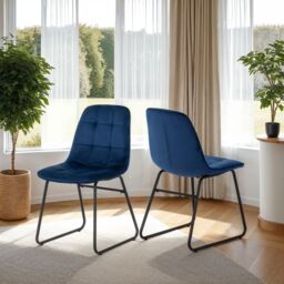 Seconique Athens Concrete Effect Rectangular Dining Set with Lukas Chairs in Blue - thumbnail 3