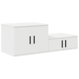 Berkfield Home Storage Cabinet in White - 108x41x40 cm, Made of Engineered Wood - Size: 108 x 41 x 40 cm - thumbnail 5