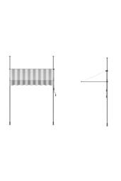 Living and Home Outdoor Manual Retractable Patio Awning with Hand Crank in Grey - Size: Small - thumbnail 9