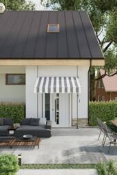 Living and Home Outdoor Manual Retractable Patio Awning with Hand Crank in Grey - Size: Small - thumbnail 3