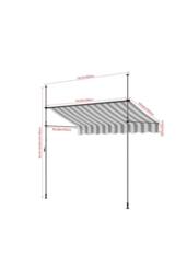 Living and Home Outdoor Manual Retractable Patio Awning with Hand Crank in Grey - Size: Small - thumbnail 4