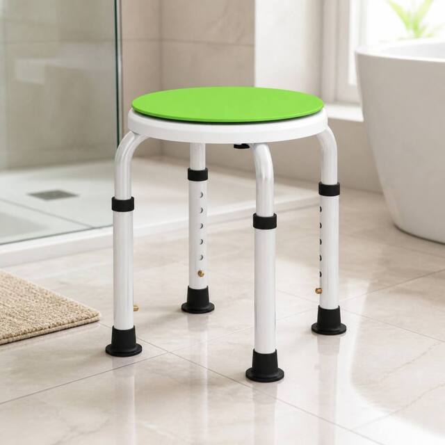 STILVORA Adjustable Shower Stool with Swivel Seat Green - image 1