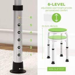 STILVORA Adjustable Shower Stool with Swivel Seat Green - thumbnail 6