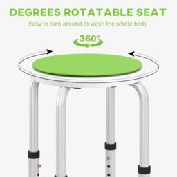 STILVORA Adjustable Shower Stool with Swivel Seat Green - thumbnail 8