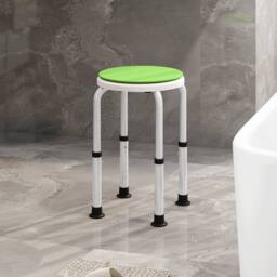 STILVORA Adjustable Shower Stool with Swivel Seat Green - thumbnail 2