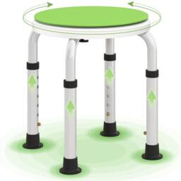 STILVORA Adjustable Shower Stool with Swivel Seat Green - thumbnail 4