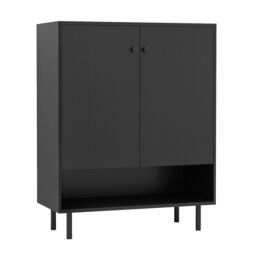 Costway Sideboard Buffet Cabinet 2-Door Kitchen Storage Cabinet in Black - thumbnail 2