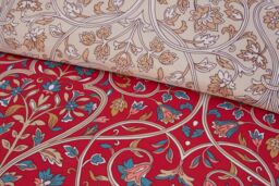 Rapport Home Harrow Microfibre Floral Reversible Duvet Cover Set with Pillowcase in Red - Size: King - thumbnail 2