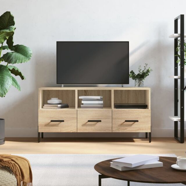 Berkfield Home TV Cabinet Sonoma Oak 102x36x50 cm Engineered Wood in Brown - Size: 102 x 36 x 50 cm - image 1