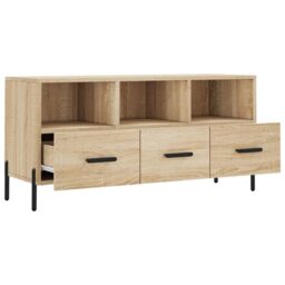 Berkfield Home TV Cabinet Sonoma Oak 102x36x50 cm Engineered Wood in Brown - Size: 102 x 36 x 50 cm - thumbnail 6