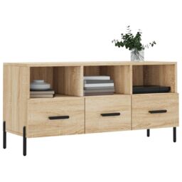 Berkfield Home TV Cabinet Sonoma Oak 102x36x50 cm Engineered Wood in Brown - Size: 102 x 36 x 50 cm - thumbnail 3