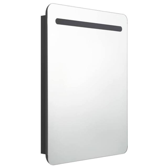 Berkfield Home LED Bathroom Mirror Cabinet Black 60x11x80 cm - Size: 60 x 11 x 80 cm - image 1