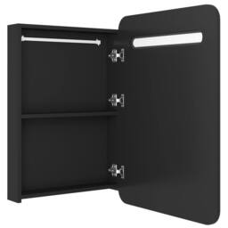 Berkfield Home LED Bathroom Mirror Cabinet Black 60x11x80 cm - Size: 60 x 11 x 80 cm - thumbnail 5